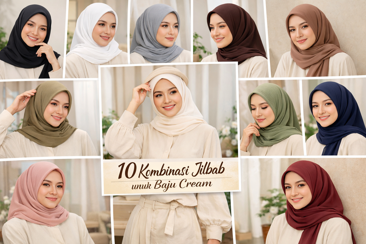 Jilbab Untuk Baju Cream