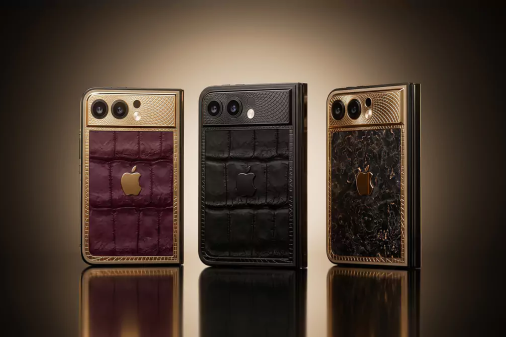 Konsep iPhone Fold premium buatan Caviar dengan desain lipat bergaya buku dan material mewah berbasis bocoran Apple.