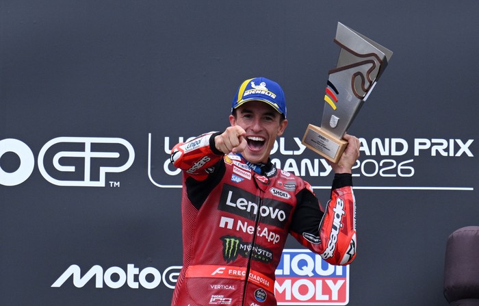Marc Marquez bersama tim Ducati saat tampil kompetitif dalam persaingan MotoGP 2026 usai pulih dari cedera bahu.